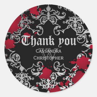 Sticker Rond Vampire gothique Halloween mariage merci