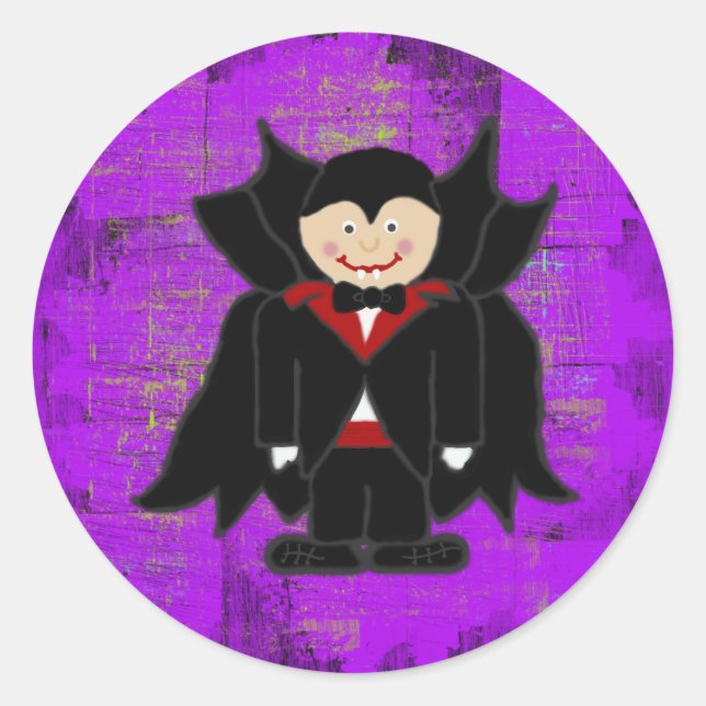 Sticker Rond Vampire Halloween Enveloppe sceaux (Devant)