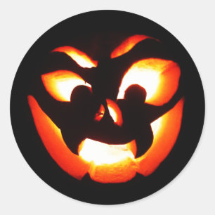 Sticker Rond Vampire Jack-O-Lantern