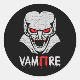 Sticker Rond Vampire Pi Costume Halloween Funny Math Science Te