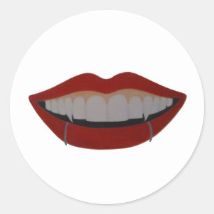 Sticker Rond Vampire teeth
