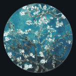 Sticker Rond Van Gogh Almond Blossoms Dark Turquoise<br><div class="desc">Artiste : Vincent Van Gogh Titre : Almond Blossoms turquoise foncé Ajoutez une touche d'élégance,  de classe,  de sophistication et de charme avec Vincent Van Gogh's Almond Blossoms dans une palette de couleurs mise à jour.</div>