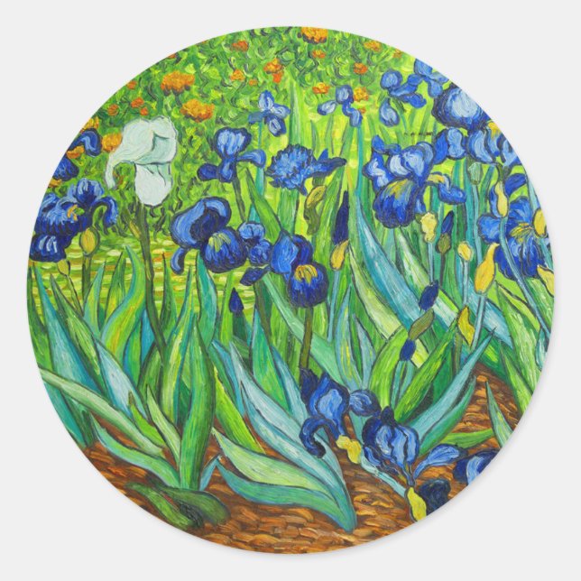 Sticker Rond Van Gogh Irises (Devant)