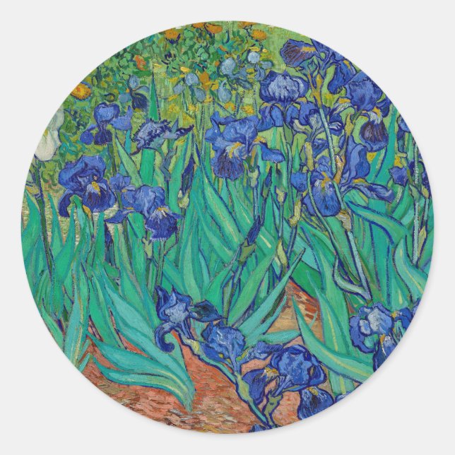 Sticker Rond Van Gogh Irises (Devant)