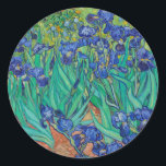 Sticker Rond Van Gogh Irises. Impressionnisme vintage floral bl<br><div class="desc">Colonne Van Gogh "Irises". L'art de l'impressionnisme floral bleu.</div>