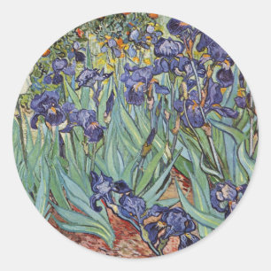 Sticker Rond Van Gogh Irises Peinture impressionniste