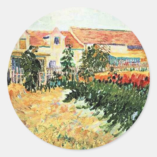 Sticker Rond Van Gogh - Maison aux Tournesols (Devant)