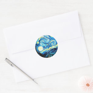 Sticker Rond Van Gogh, Starry Night,