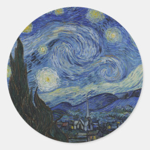 Sticker Rond Van Gogh // Starry Night