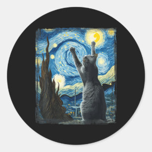 Sticker Rond Van Gogh Starry Style de nuit Artiste Russe Bleu
