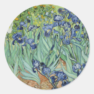 Sticker Rond Van Gogh Still Life : Vase avec Irises
