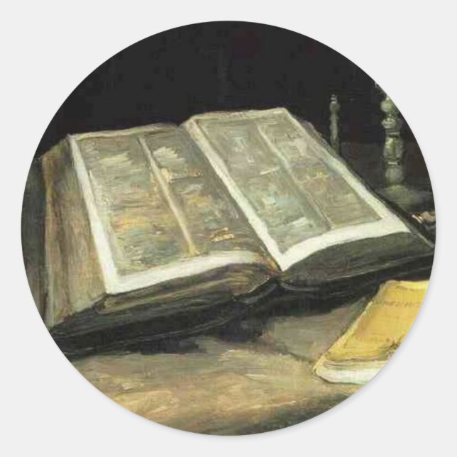 Sticker Rond Van Gogh Vintage Artiste de la peinture ancienne (Devant)