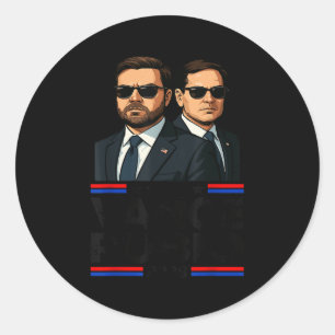 Sticker Rond Vance Rubio 2028 J D Vance Marco Rubio Président 2