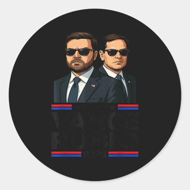 Sticker Rond Vance Rubio 2028 J D Vance Marco Rubio Président 2 (Devant)