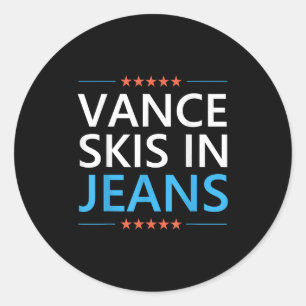 Sticker Rond Vance Ski En Jeans Drôle Ski Jd Vance Ski Quot