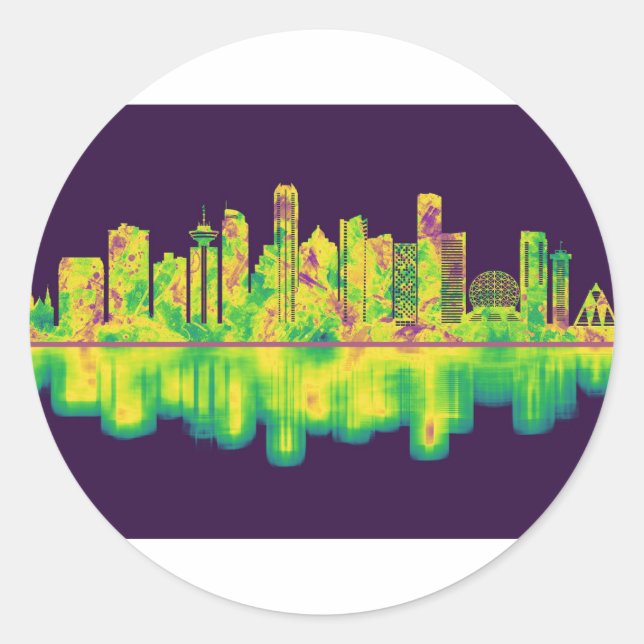 Sticker Rond Vancouver Canada Skyline (Devant)