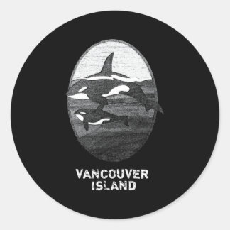Sticker Rond Vancouver Island Bc Canada Orca Er Whale