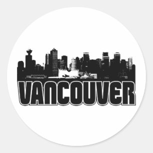 Sticker Rond Vancouver Skyline