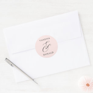 Sticker Rond Vanessa Blush Pink Mariage moderne