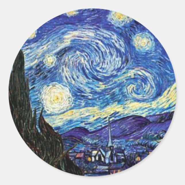 Sticker Rond VanGogh, Starry Night (Devant)