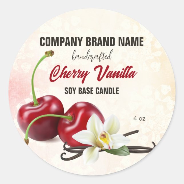 Sticker Rond Vanilla cerise (Devant)