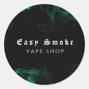 Sticker Rond Vape Shop Green Business