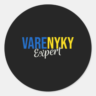 Sticker Rond Varenyky Support Expert Ukraine Drapeau Amour Ukra