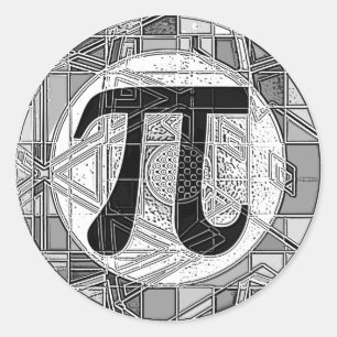 Sticker Rond Variété de symboles de jour Pi ronds