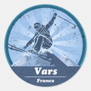 Sticker Rond Vars Station de ski - Skieur