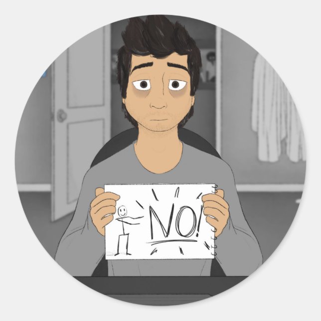 Sticker Rond "Vas-tu jamais changer ?" (Devant)