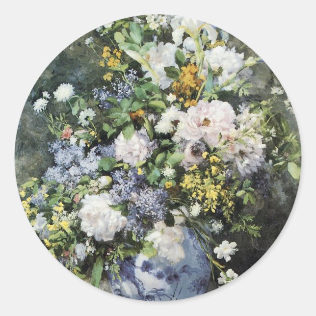 Sticker Rond Vase de fleurs (Devant)