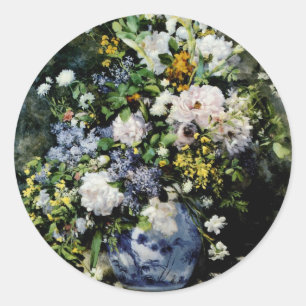Sticker Rond Vase des fleurs