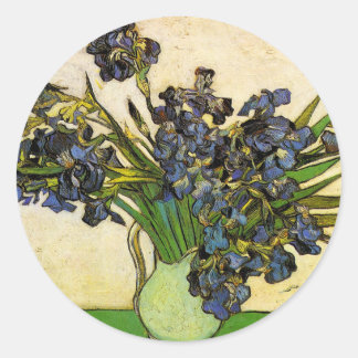 Sticker Rond Vase d'Irises, Van Gogh