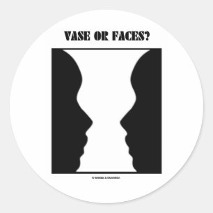 Sticker Rond Vase Ou Visages ? (Illusion optique)