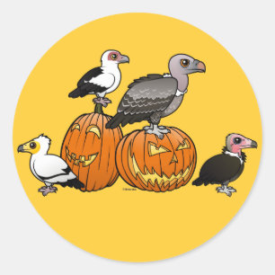 Sticker Rond Vautours de Halloween