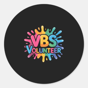Sticker Rond Vbs bénévole tie dye vacances bibliques colorées