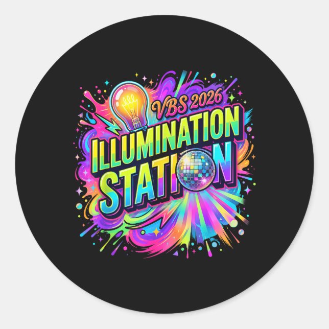 Sticker Rond Vbs Crew 2026 Station d'Illumination Vacances Bibl (Devant)