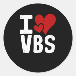 Sticker Rond VBS I love Vacances Bible School Christian VBS Chu