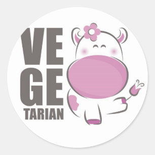 Sticker Rond Ve Ge Tarian (Vache Rose)