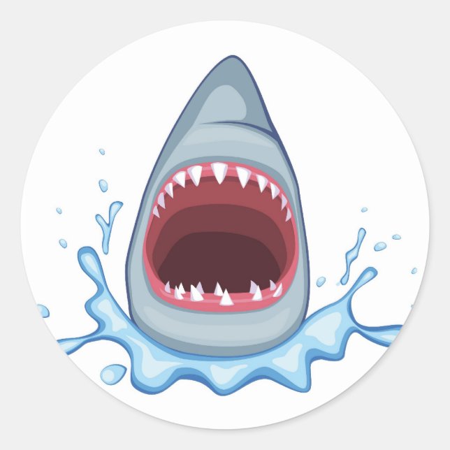 Sticker Rond vectorstock_383155 Dents de requin caricaturés aff (Devant)