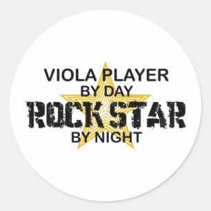 Sticker Rond Vedette du rock d'alto par nuit