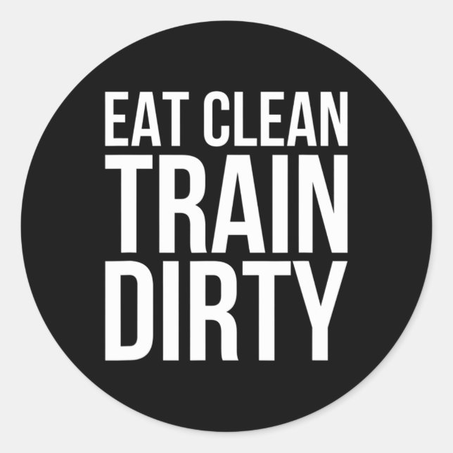 Sticker Rond Vegan Bodybuilding - Manger propre train sec (Devant)