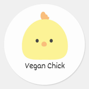 Sticker Rond Vegan Chick