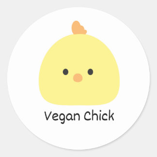 Sticker Rond Vegan Chick