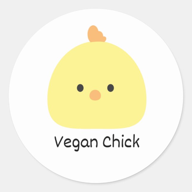 Sticker Rond Vegan Chick (Devant)
