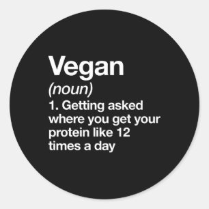 Sticker Rond Vegan Definition Sport amusant Salle de gym