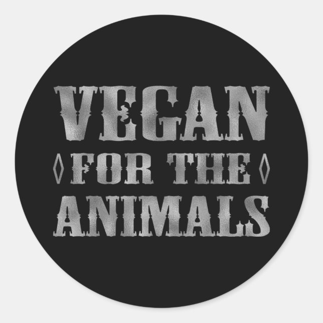 Sticker Rond Vegan Pour Les Animaux, (Devant)