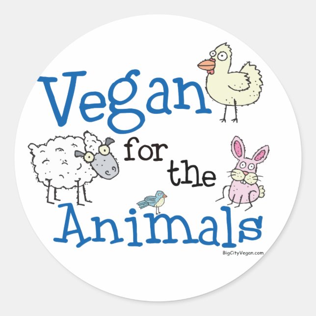 Sticker Rond Vegan pour les animaux (Devant)