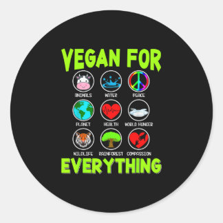 Sticker Rond Végan pour tout homme végan végétarien drôle