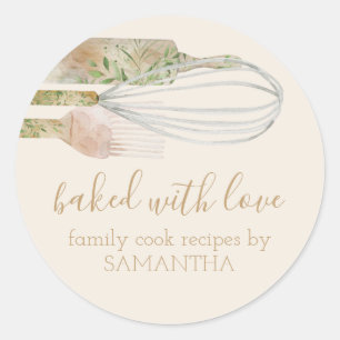 Sticker Rond Vegan Rustic Rolling pin whisky Chef Bakery